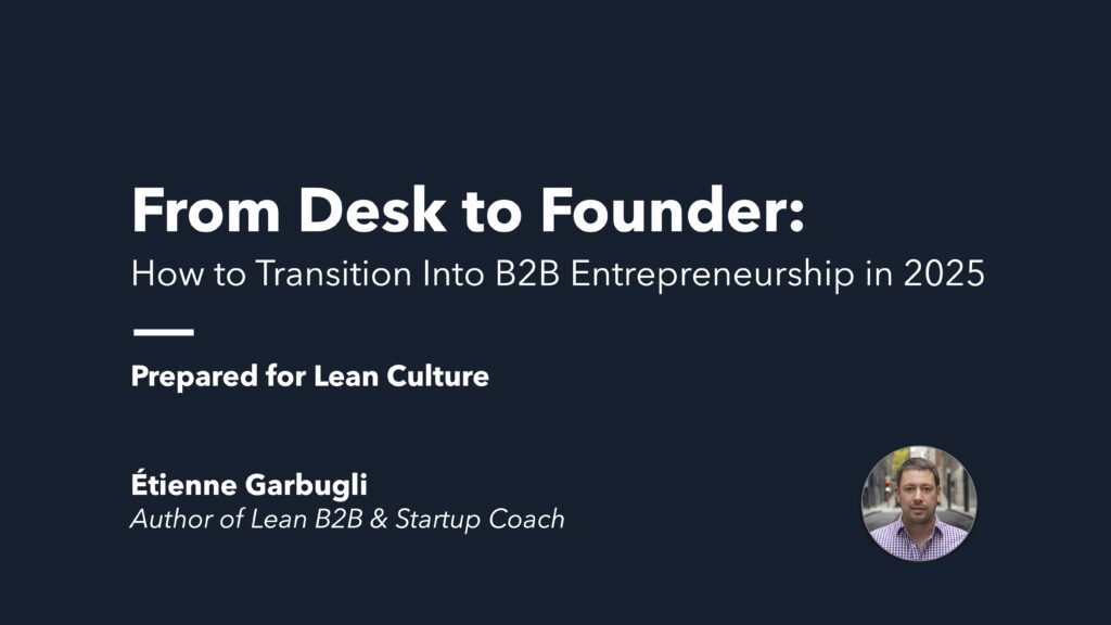 Transition Into B2B Entrepreneurship